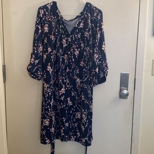 Fortune & Ivy Blue and Pink Floral Dress